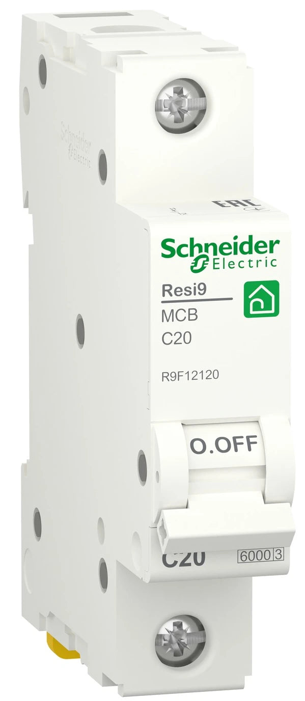Автоматичні вимикачі Schneider Electric RESI9 (1P, 20A, C, 6kA) (R9F12120)