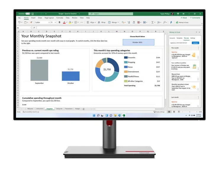Монітор Lenovo P27h-30 27" Black (63A1GAT1UA)