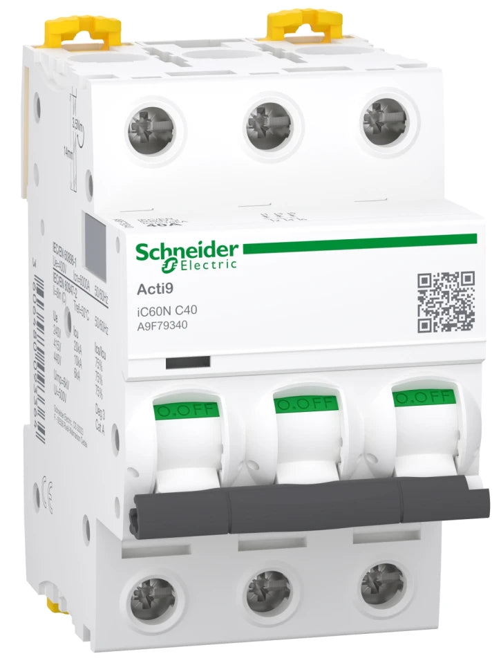 Автоматичний вимикач Schneider Electric Acti9 iC60N (3P, 40A, C, 6кА) (A9F79340)