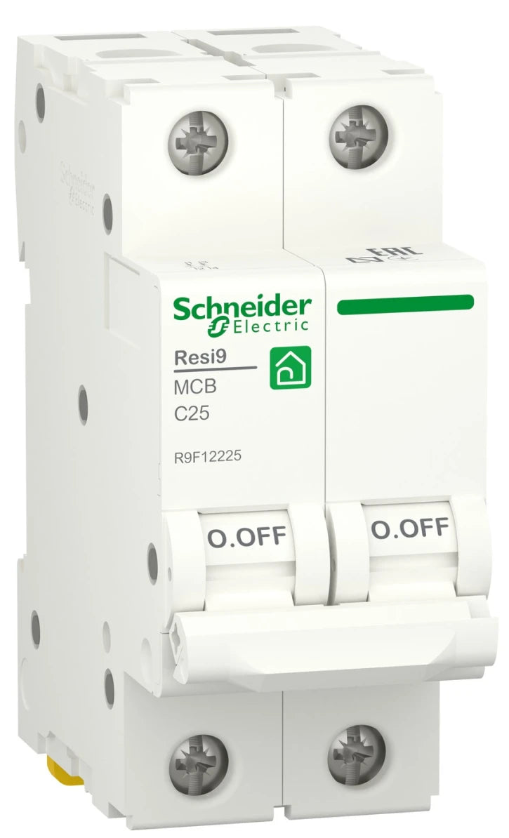 Автоматичний вимикач Schneider Electric RESI9 (2P, 25A, C, 6kA) (R9F12225)