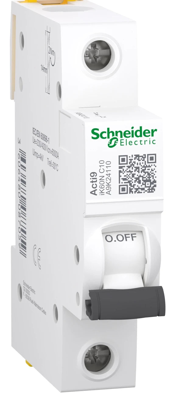 Автоматичний вимикач Schneider Electric Acti9 IK60N (1P, 10A, C, 6kA) (A9K24110)