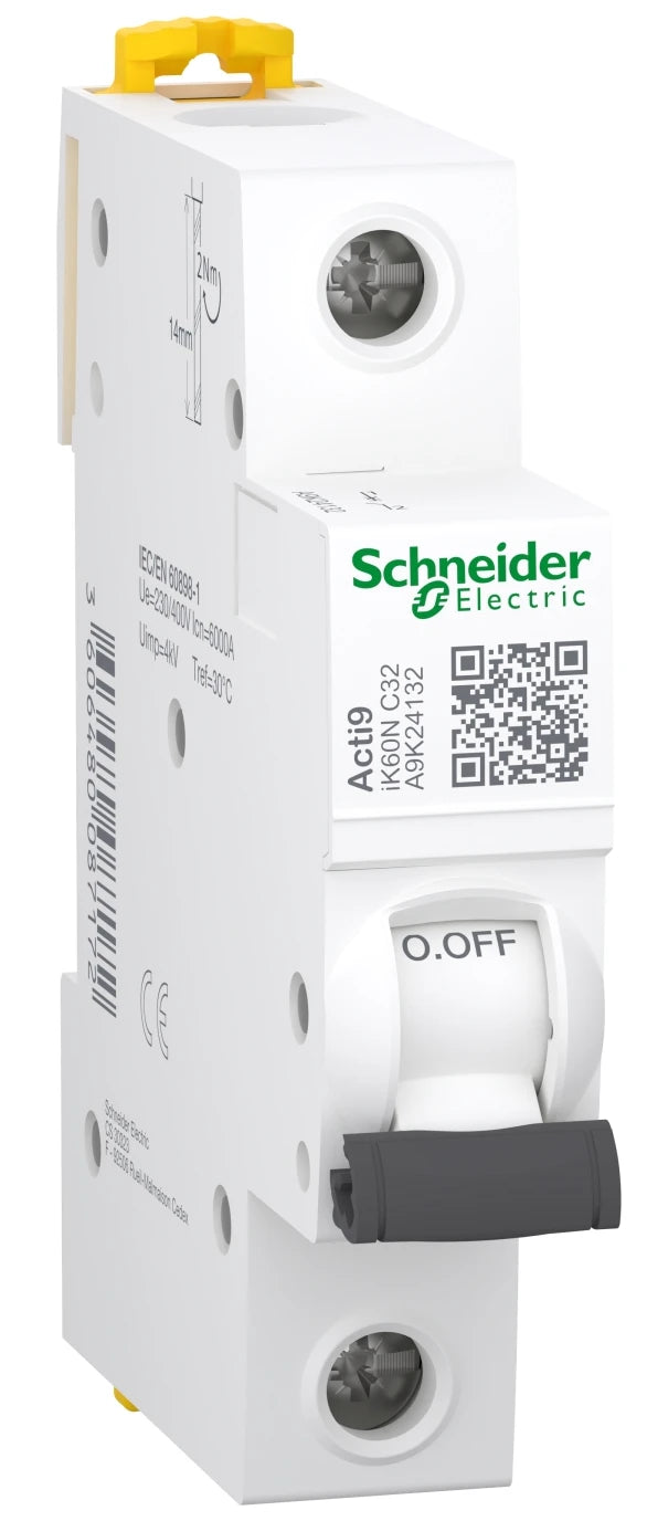 Автоматичний вимикач Schneider Electric Acti9 IK60N (1P, 32A, C, 6кА) (A9K24132)