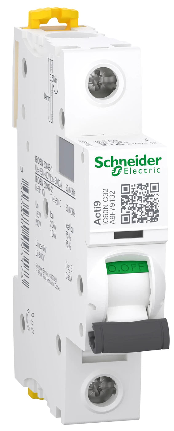 Автоматичний вимикач Schneider Electric Acti9 iC60N (1P, 32A, C, 6кА) (A9F79132)