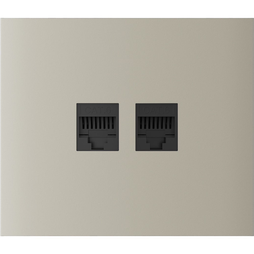 Центральна панель для вбудованої інтернет-розетки Ajax CenterCover (LAN) vertical Ivory (126205.318.IV)