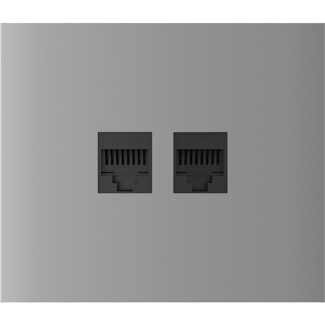 Центральна панель для вбудованої інтернет-розетки Ajax CenterCover (LAN) vertical Fog (126208.318.FG)