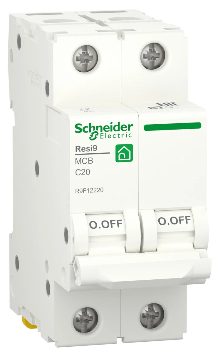 Автоматичний вимикач Schneider Electric RESI9 (2P, 20A, C, 6kA) (R9F12220)
