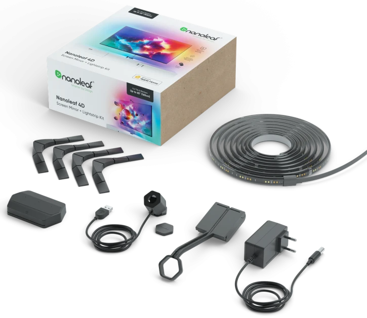 Набір адаптивного Ambilight підсвічування Nanoleaf 4D Screen Mirror + Lightstrip Kit (Для ТБ та моніторів до 65") (NF082K02-40LS)