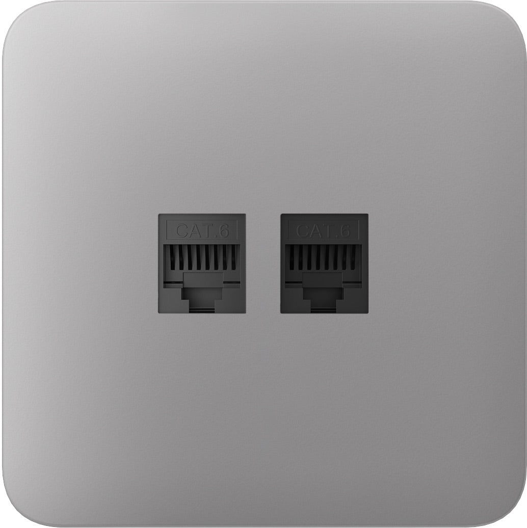 Передня панель для вбудованої інтернет-розетки Ajax SoloCover (LAN) Fog (126192.317.FG)