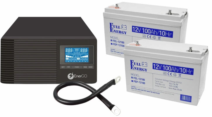Комплект резервного живлення EnerGo NRG-1500+ 1200W (АКБ 2 x GEL, 2400Wh)