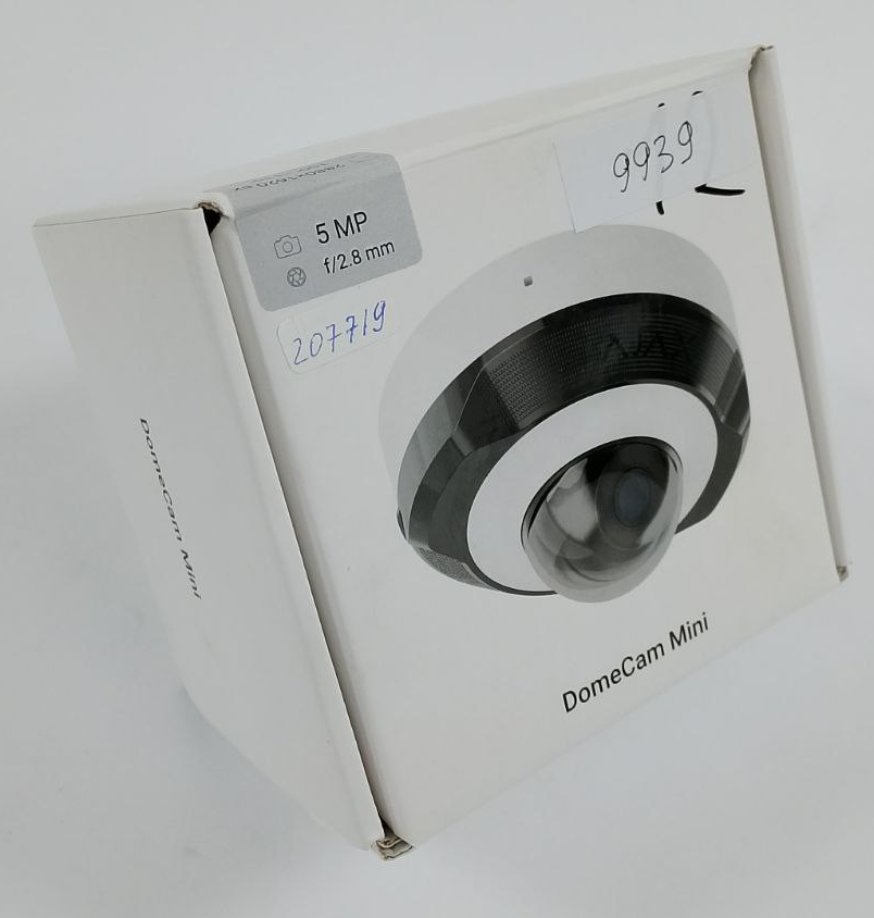 (Уцінка) Дротова охоронна IP-камера Ajax DomeCam Mini (5 Mp/2.8 mm) White