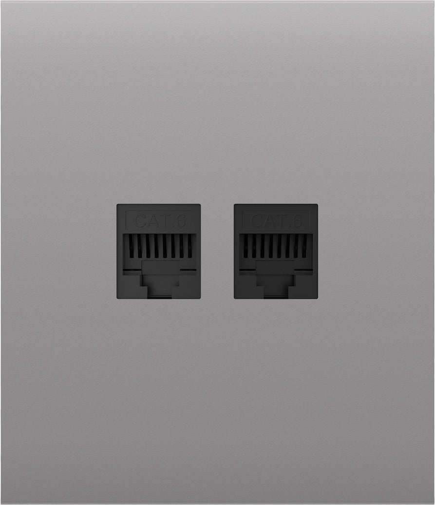 Передня панель для вбудованої інтернет-розетки Ajax CenterCover (LAN) Fog (126200.318.FG)