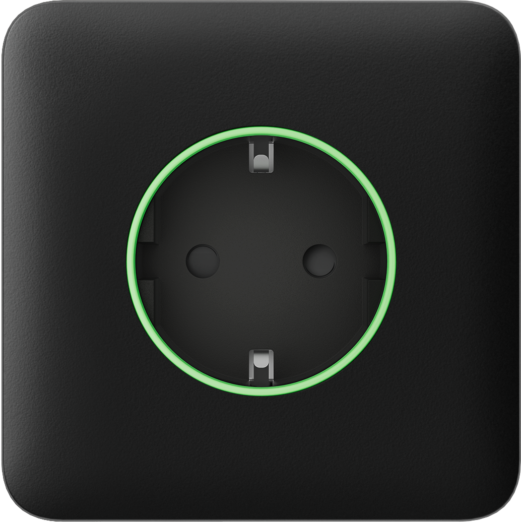 Передня панель для вбудованої розетки Ajax SoloCover (smart) Black