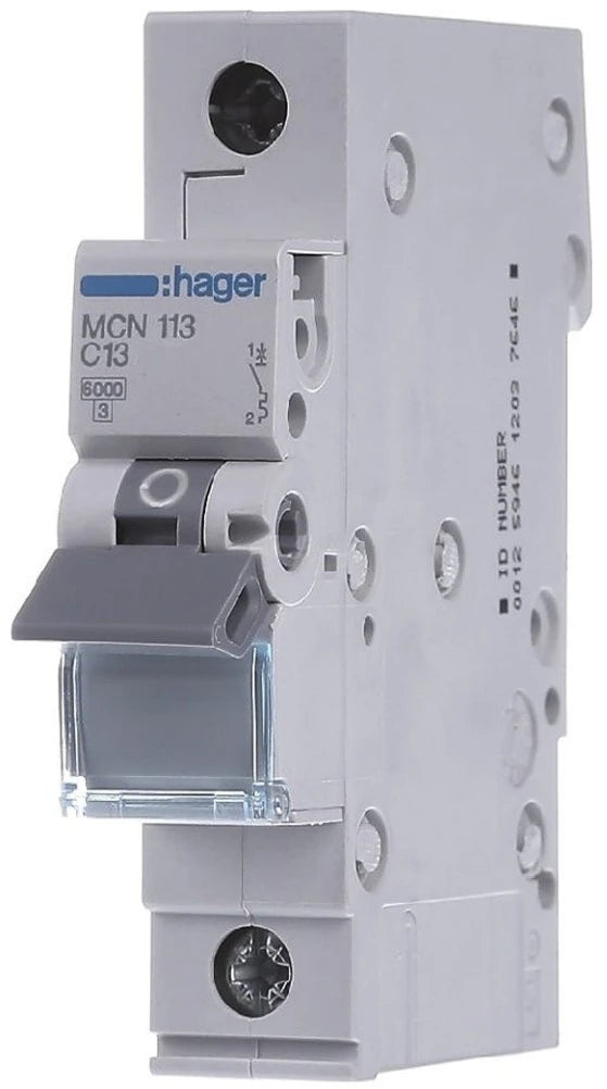 Автоматичний вимикач Hager MCN113 (1п, С, 13A, 6кА, 1м)