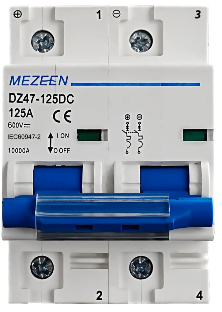 Автоматичний вимикач Mezeen DZ47-125 двополюсний White