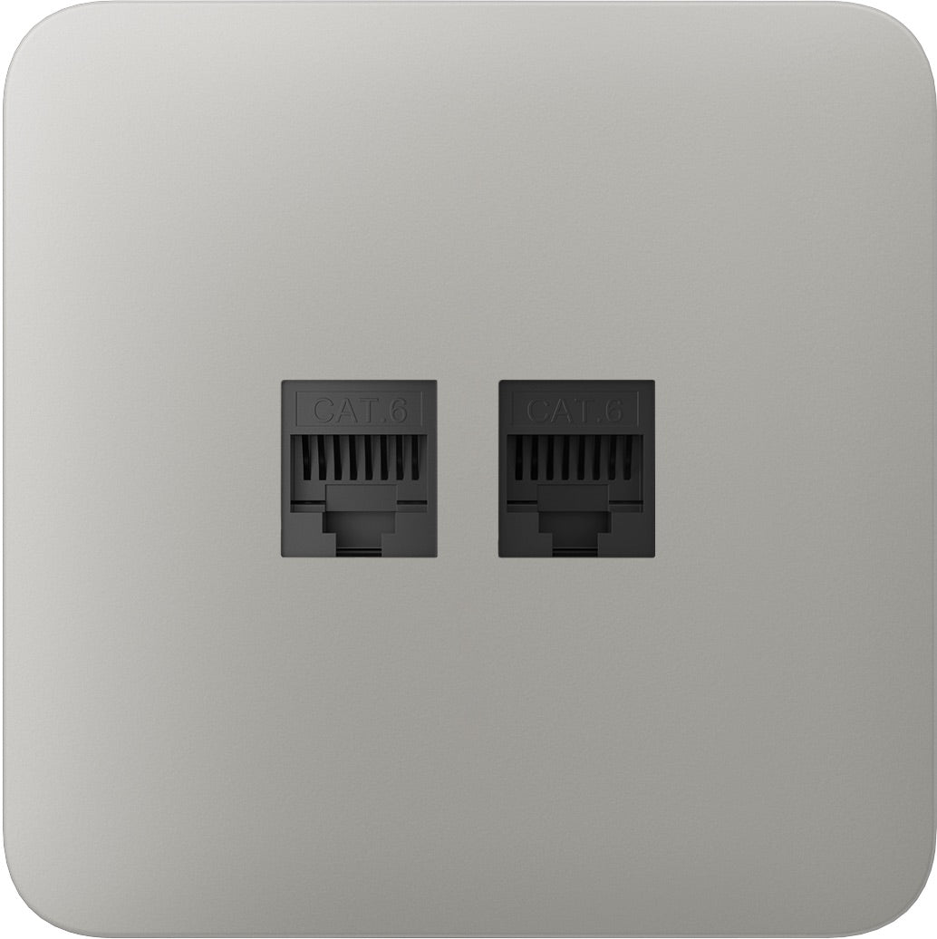 Передня панель для вбудованої інтернет-розетки Ajax SoloCover (LAN) Oyster (126193.317.OY)