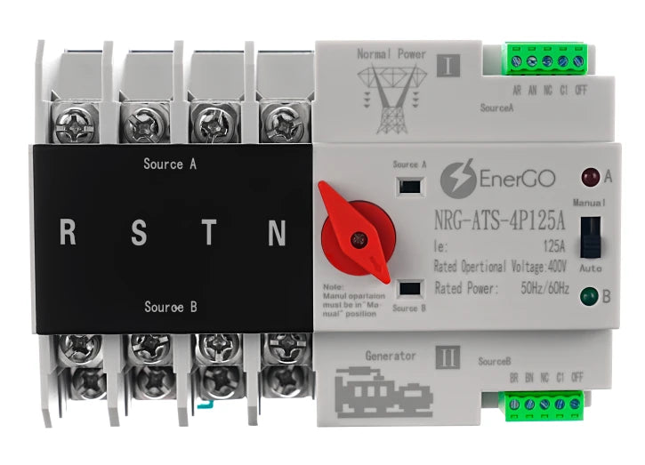 Автомат введення резерву EnerGo NRG-ATS-4P125A (4P, 400V, 125A)