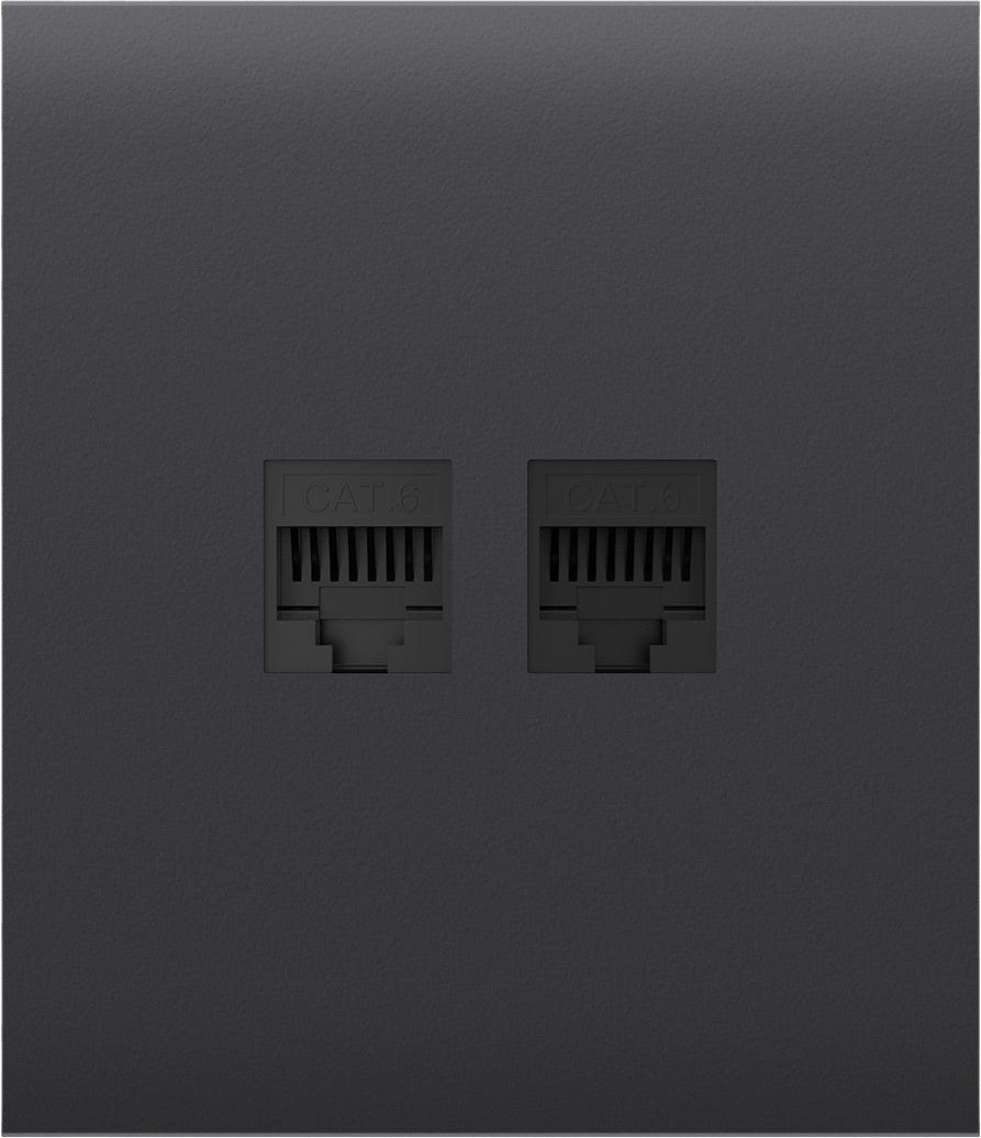 Передня панель для вбудованої інтернет-розетки Ajax CenterCover (LAN) Graphite (126199.318.GP)