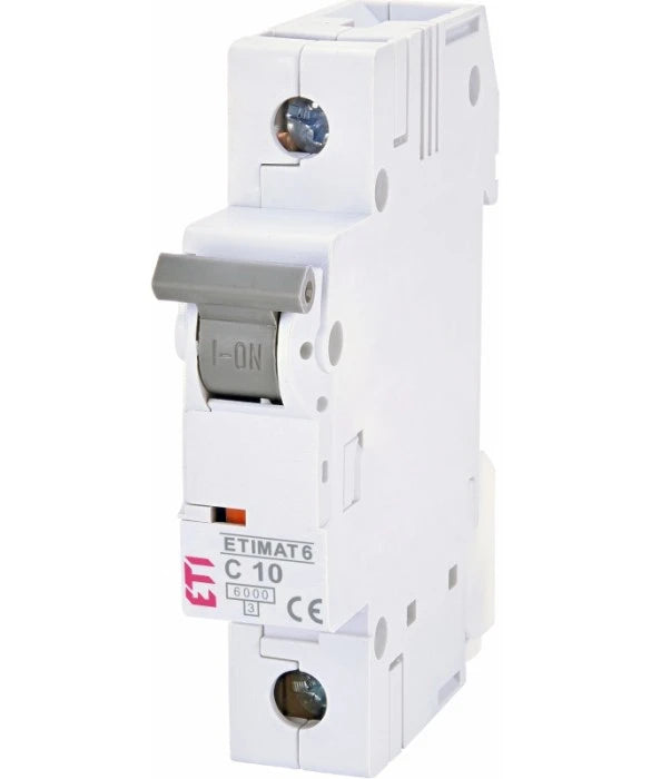 Автоматичний вимикач ETI ETIMAT 6 (1p, C, 10А, 6 kA) (2141514)