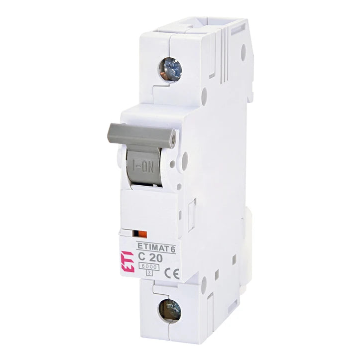 Автоматичний вимикач ETI ETIMAT 6 (1p, C, 20А, 6 kA) (2141517)