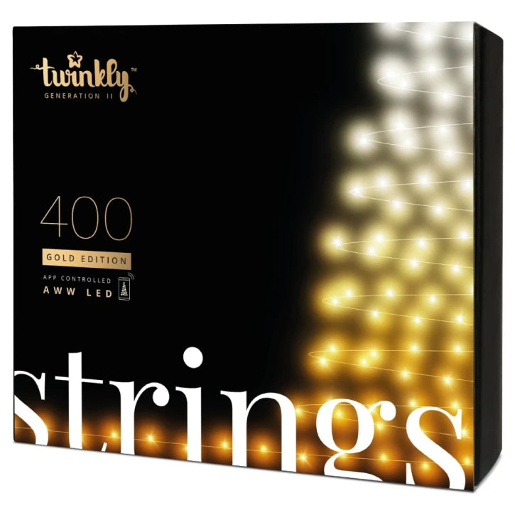 Гірлянда Smart LED Twinkly Strings AWW 400, Gen II, IP44, довжина 32м, чорний кабель (TWS400GOP-BEU) Twinkly 16562