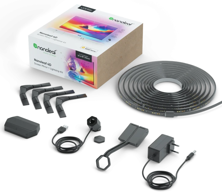 Набір адаптивного Ambilight підсвічування Nanoleaf 4D Screen Mirror + Lightstrip Kit (Для ТБ та моніторів до 85") (NF082K02-52LS)