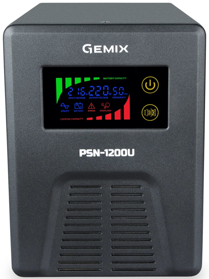 ДБЖ Gemix PSN1200U 1200VA/800W Schuko