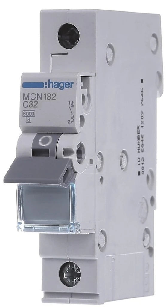 Автоматичний вимикач Hager MCN132 (1п, 6kA, C, 32A, 1м)