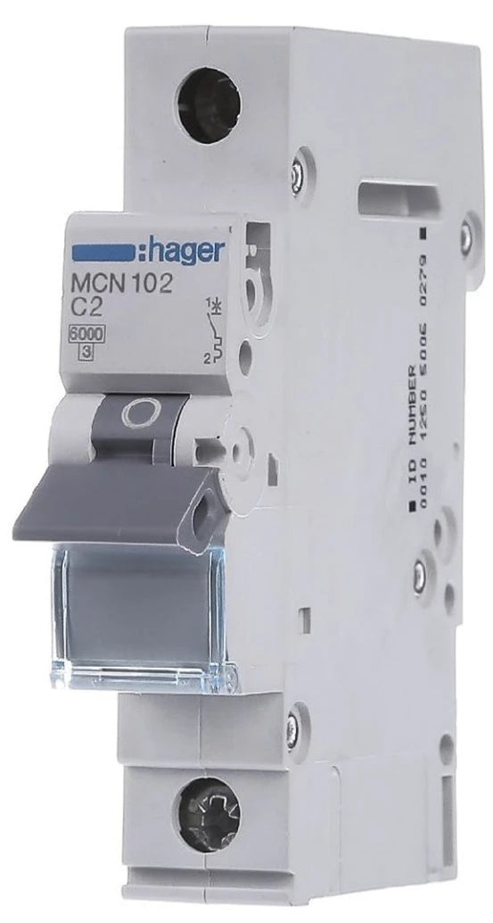 Автоматичний вимикач Hager MCN102 (1п, 6kA, C, 2A, 1м)