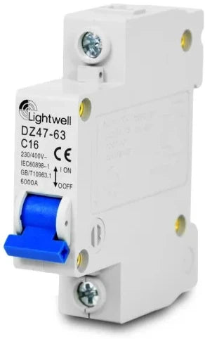 Автоматичний вимикач Lightwell DZ47-63 C16 MCB (1P, 16A) (256721)