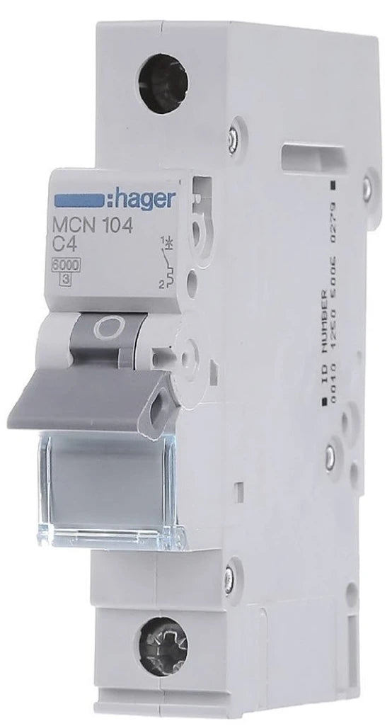 Автоматичний вимикач Hager MCN104 (1п, 6kA, C, 4A, 1м)