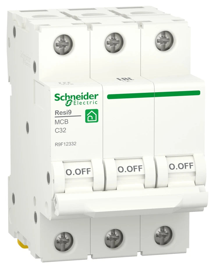 Автоматичний вимикач Schneider Electric RESI9 (3P, 32А, С, 6кА) (R9F12332)