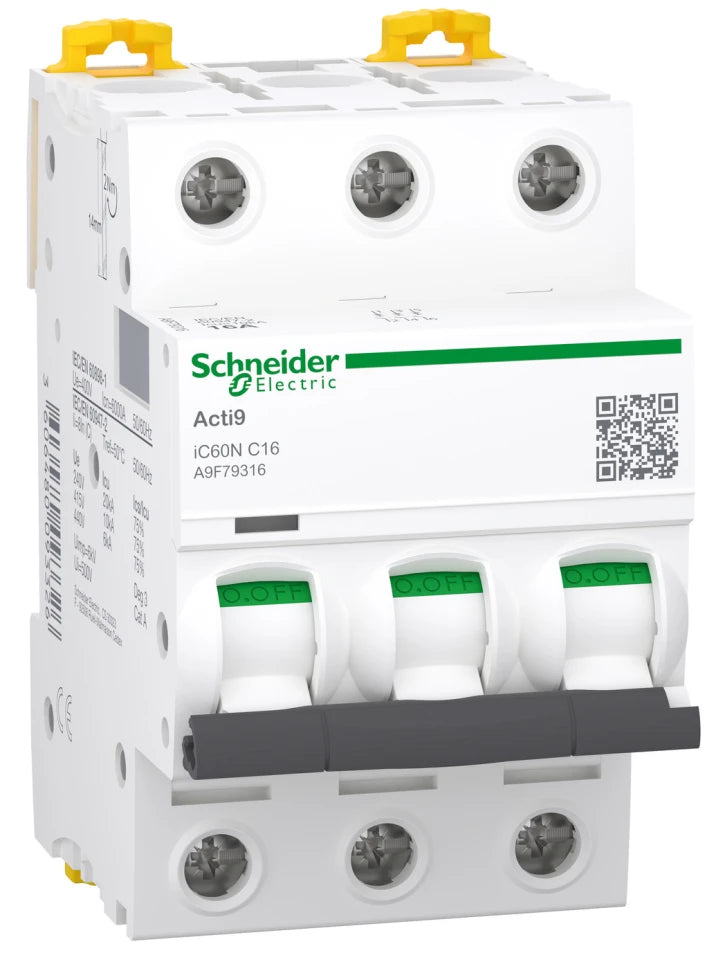 Автоматичний вимикач Schneider Electric Acti9 iC60N (3P, 16A, C, 6кА) (A9F79316)