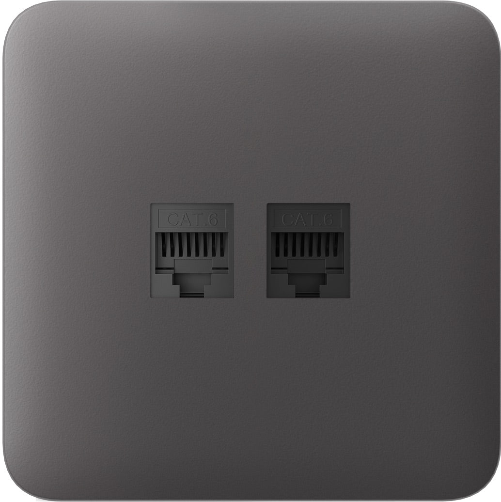 Передня панель для вбудованої інтернет-розетки Ajax SoloCover (LAN) Grey (126190.317.GR)