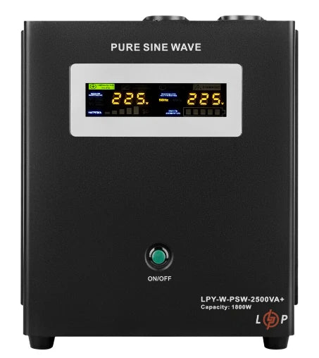 ДБЖ з правильною синусоїдою LogicPower 24V LPY-W-PSW-2500VA+(1800Вт)10A/20A Black (10342)