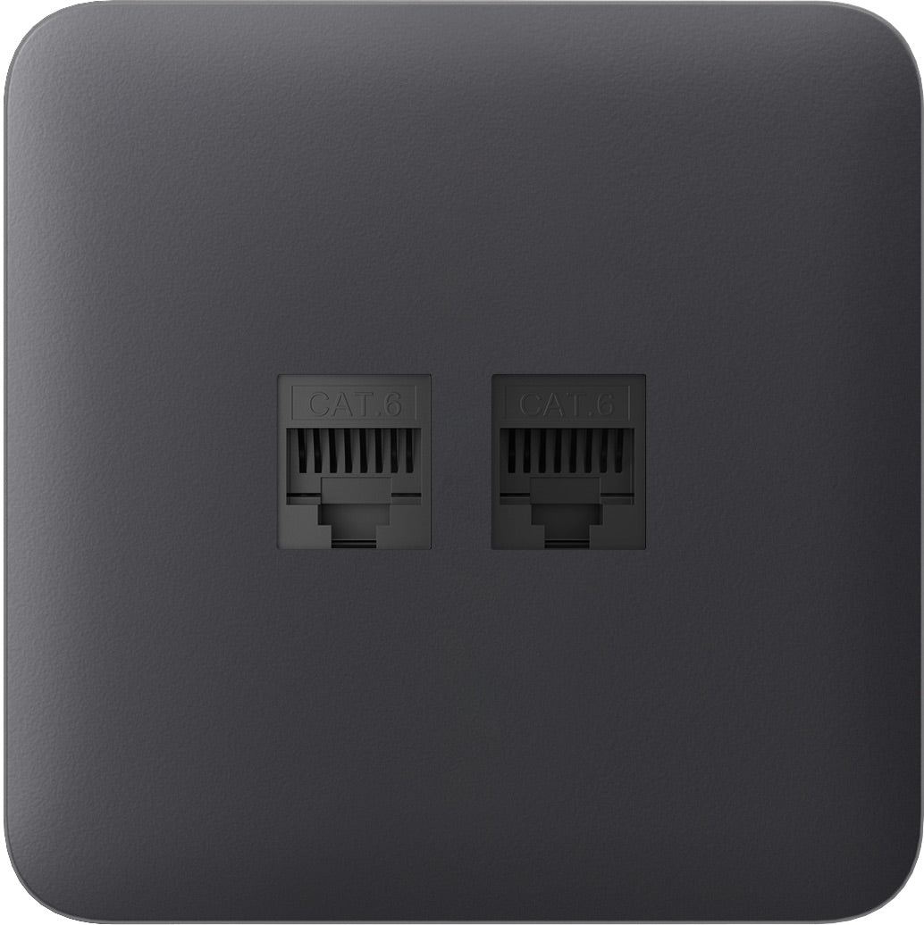Передня панель для вбудованої інтернет-розетки Ajax SoloCover (LAN) Graphite (126191.317.GP)