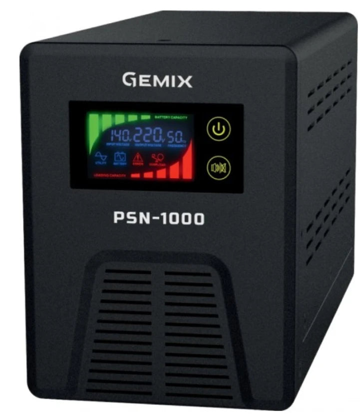 ДБЖ Gemix 1000VA/600W 12V Schuko (PSN-1000)