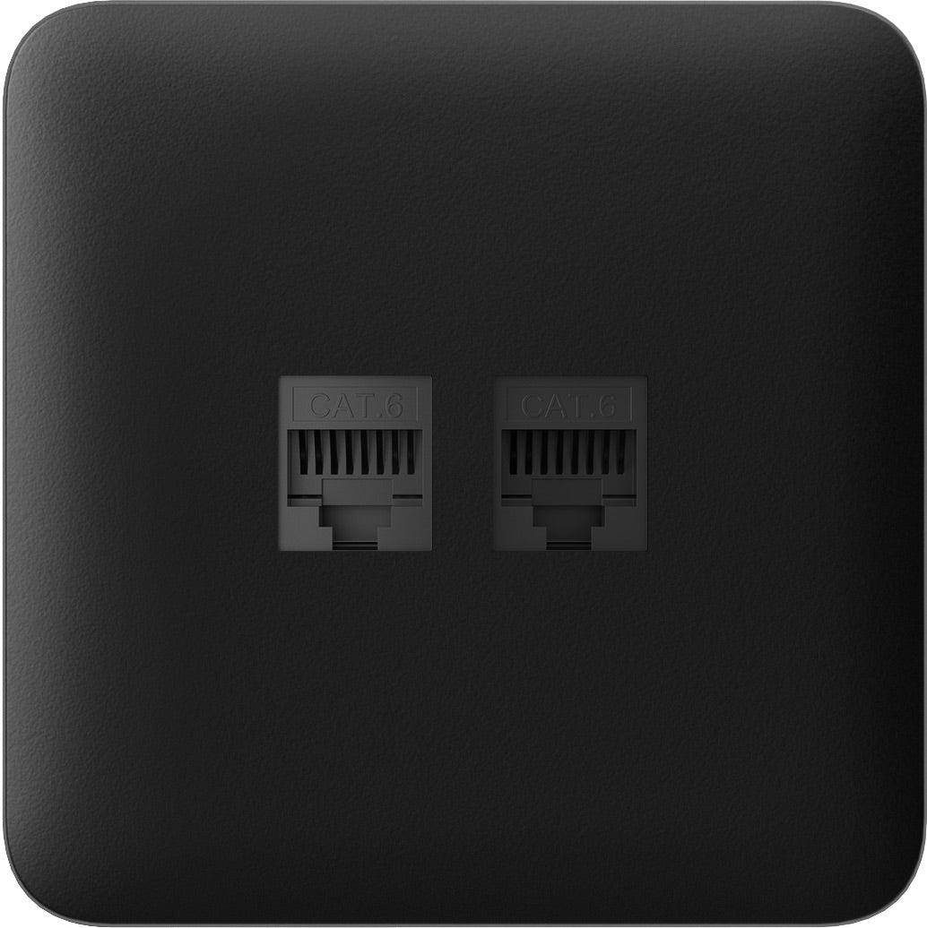 Передня панель для вбудованої інтернет-розетки Ajax SoloCover (LAN) Black (126188.317.BL)