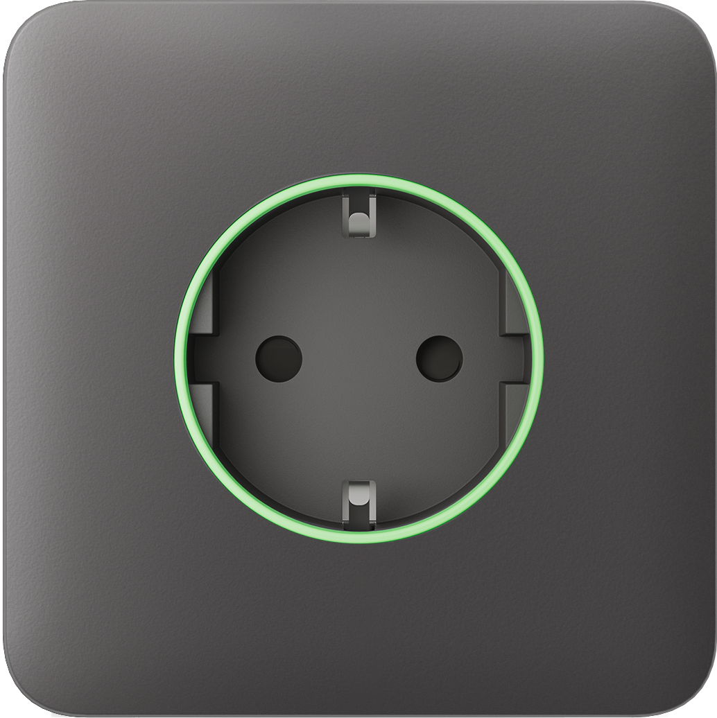 Передня панель для вбудованої розетки Ajax SoloCover (smart) Gray
