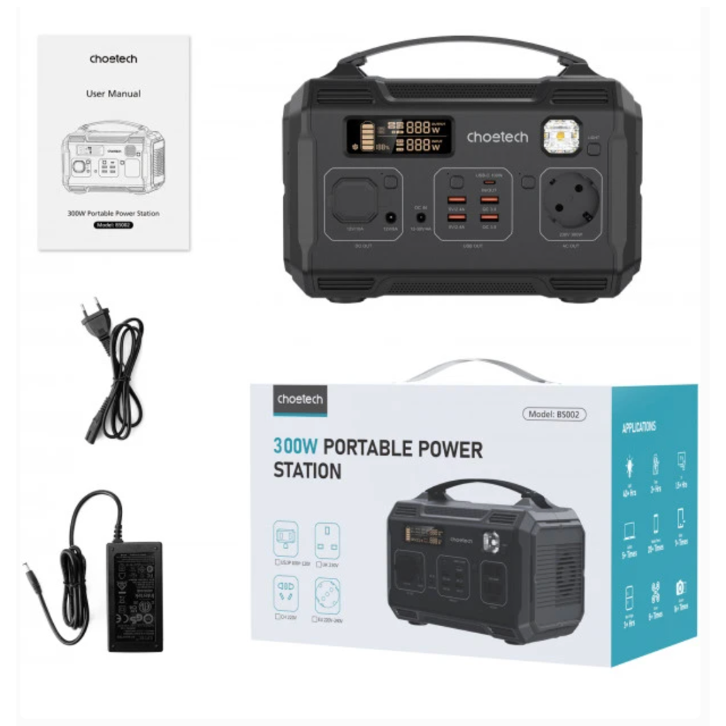 Зарядна станція Choetech BS002 300W, 277Wh (BS002-EU-BK)