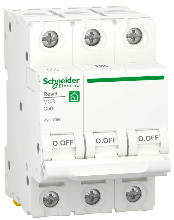 Автоматичний вимикач Schneider Electric RESI9 (3P, 50A, C, 6kA) (R9F12350)