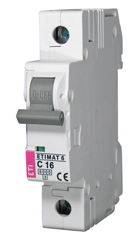Автоматичний вимикач ETI ETIMAT 6 (1p, C, 16А, 6 kA) (2141516)