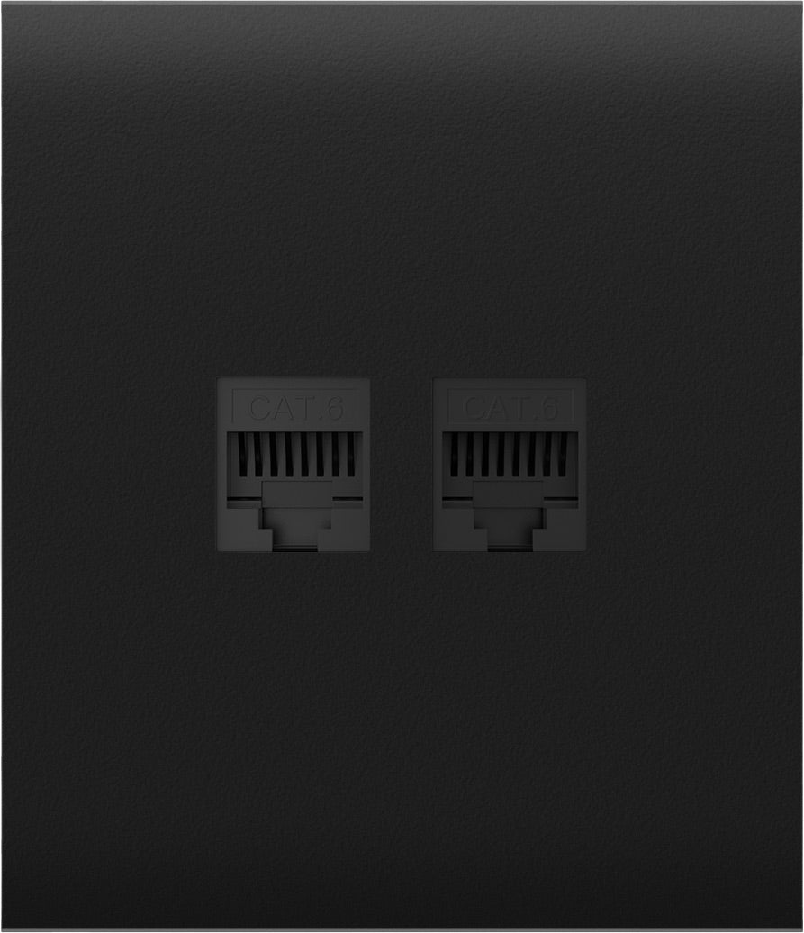 Передня панель для вбудованої інтернет-розетки Ajax CenterCover (LAN) Black (126196.318.BL)