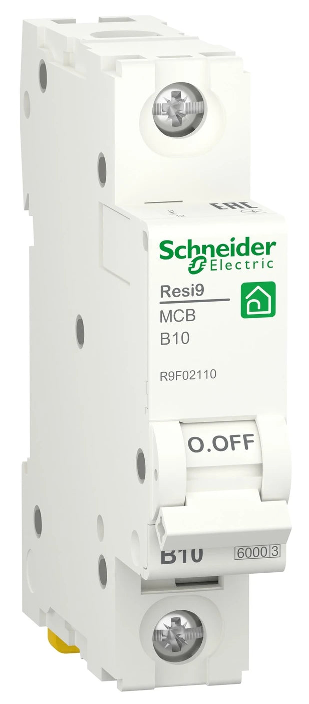 Автоматичний вимикач Schneider Electric Resi9 (1P, 10A, B, 6kA) (R9F02110)