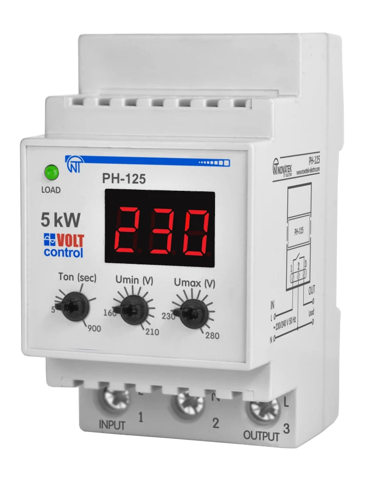 Реле напруги Новатек РН-125 «Volt Control» 25A (NTRN12503)