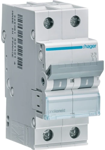 Автоматичний вимикач Hager MCN240 (2п, 6kA, C, 40A, 2м)