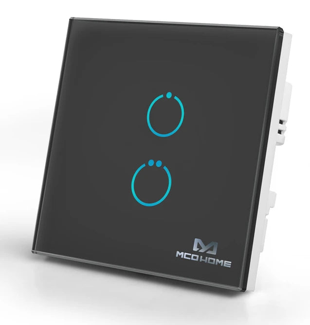 Сенсорний вимикач MCO Home Z-Wave MCO_TPS412B на 2 канала Black (MCO_TPS412B)