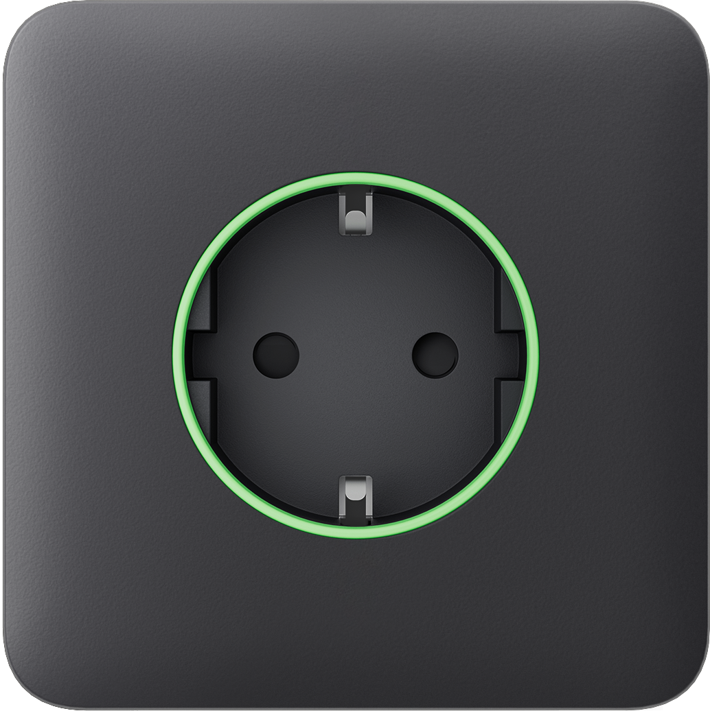 Передня панель для вбудованої розетки Ajax SoloCover (smart) Graphite