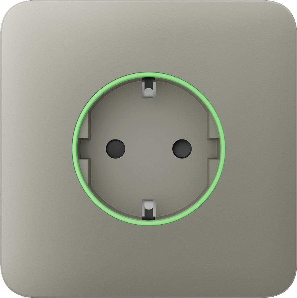 Передня панель для вбудованої розетки Ajax SoloCover (smart) Olive