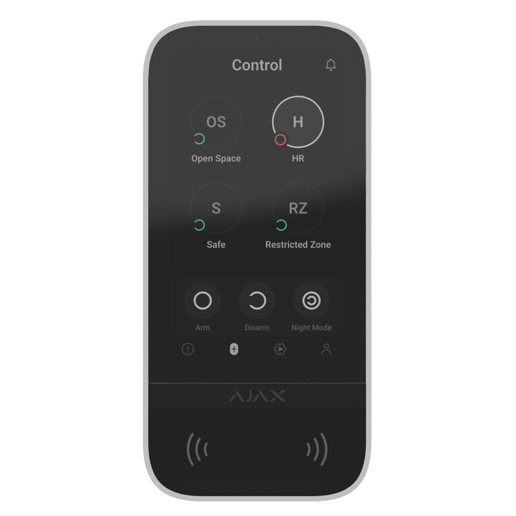 Бездротова клавіатура з сенсорним екраном Ajax KeyPad TouchScreen White