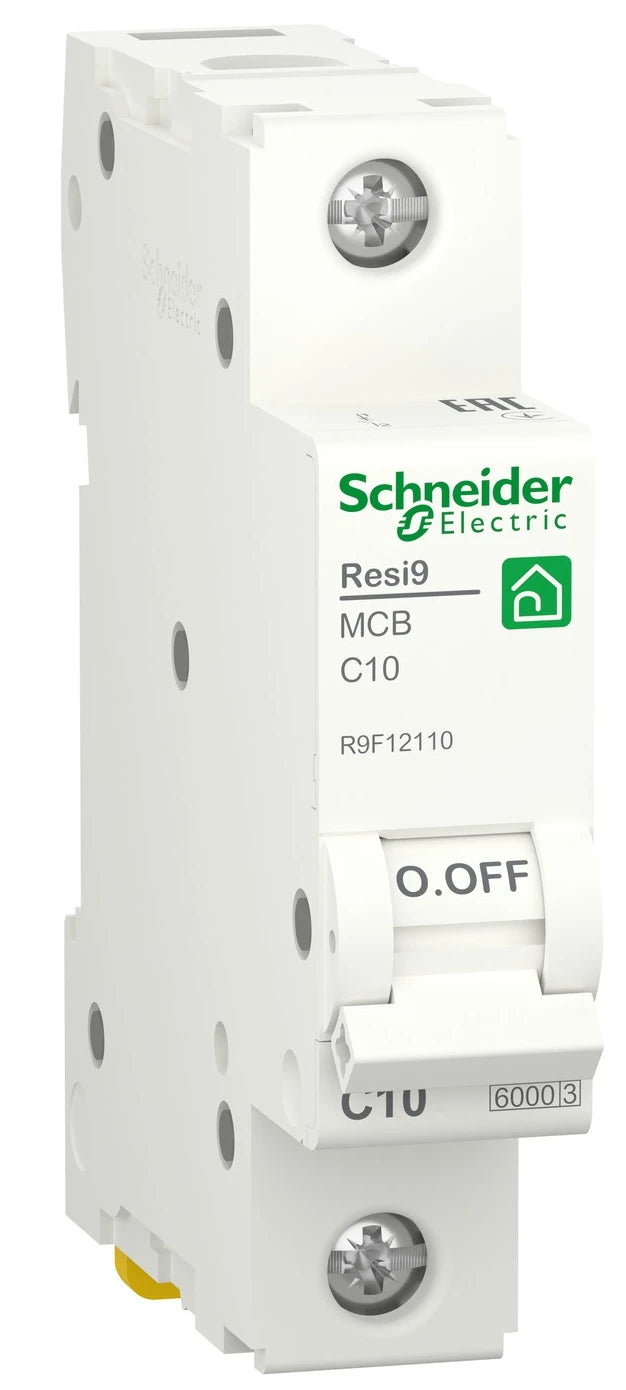 Автоматичні вимикачі Schneider Electric RESI9 (1P, 10A, C, 6kA) (R9F12110)